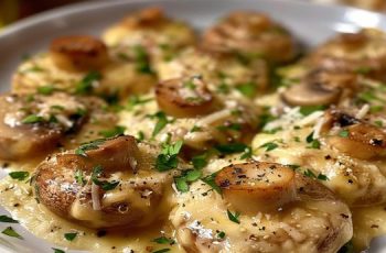 Garlic Mushrooms in Parmesan Cheese