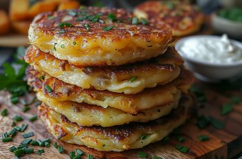 Potato Pancakes with Savory Beef and Cheese