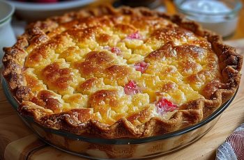 Crustless Rhubarb Custard Pie