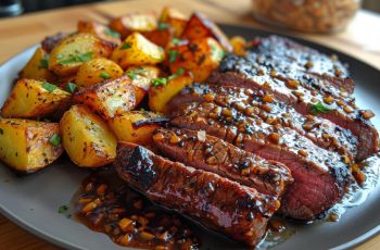 Honey Beef with Roasted Potatoes